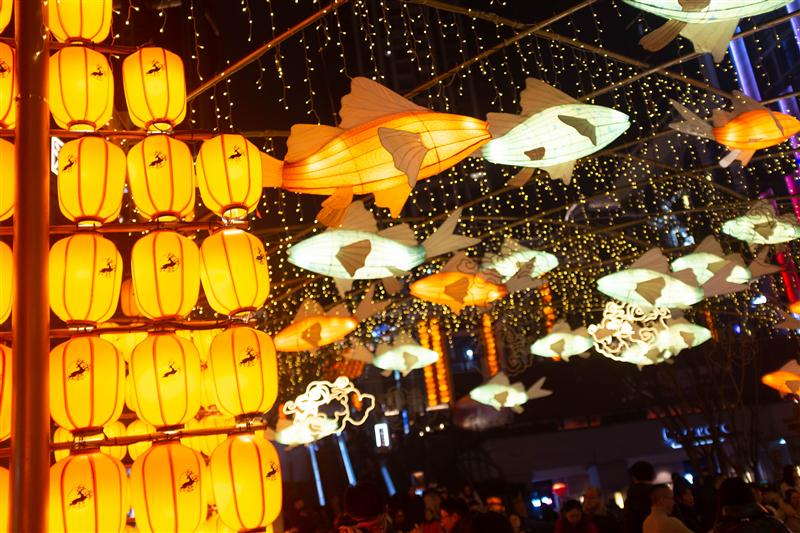 重庆 长嘉汇弹子石老街 花灯