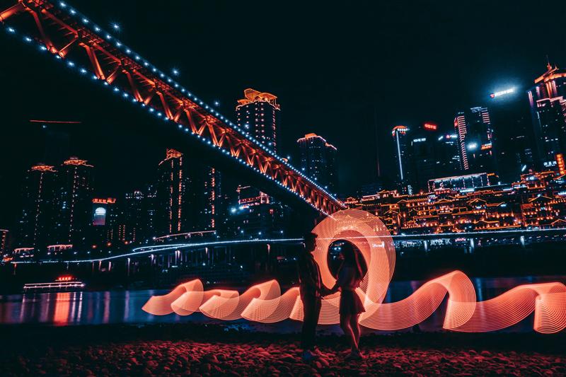 重庆 江北嘴 大剧院 洪崖洞 千厮门大桥 