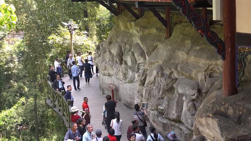 中国 重庆市 大足石刻 宝顶山石刻 牧牛图 中国 重庆市 大足石刻 宝顶山石刻 牧牛图