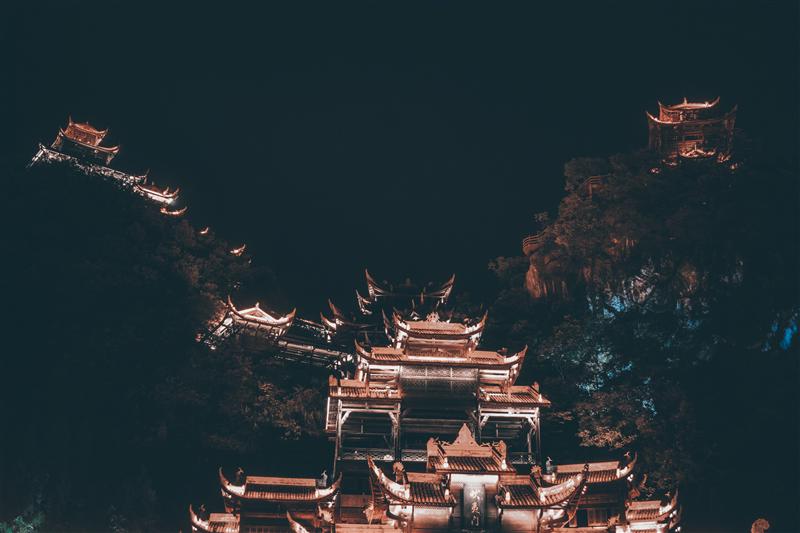 重庆 彭水 蚩尤九黎城夜景 重庆 彭水 蚩尤九黎城夜景