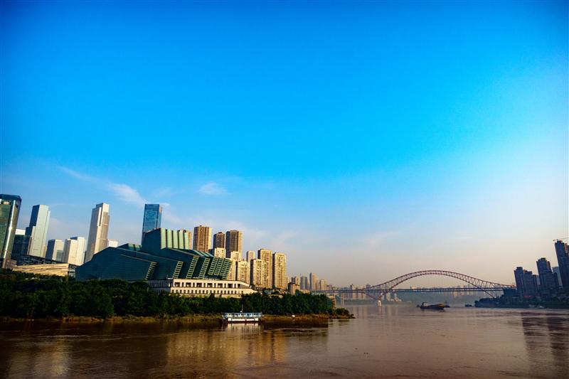 重庆 江北嘴 江北大剧院 千厮门大桥 早晨  重庆 江北嘴 江北大剧院 千厮门大桥 早晨
