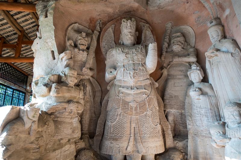 中国 重庆 大足石刻 北山石刻 毗沙门天王龛 中国 重庆 大足石刻 北山石刻 毗沙门天王龛