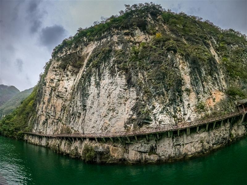 中国 重庆 巫山 巫山小三峡 仿古栈道   中国 重庆 巫山 巫山小三峡 仿古栈道