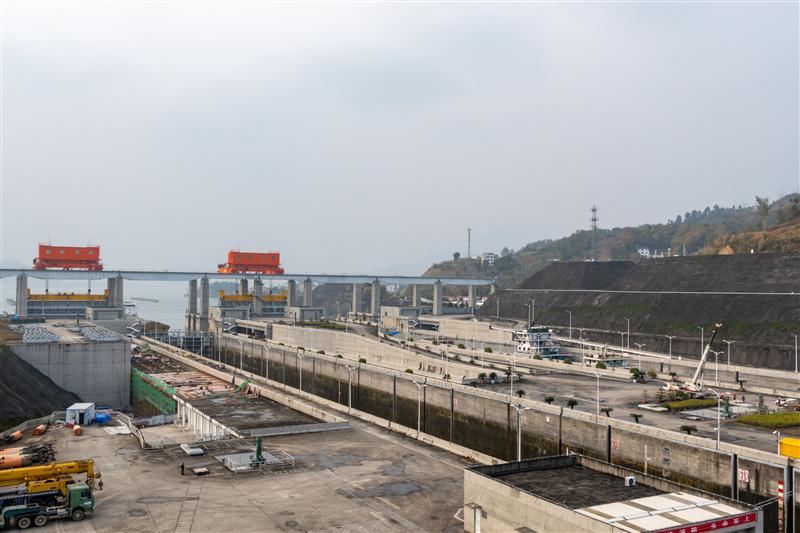 Five level ship lock of Three Gorges Dam in Yichang, Hubei, China Five level ship lock of Three Gorges Dam in Yichang, Hubei, China