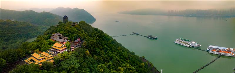 Aerial photography of Fengdu Ghost City Aerial photography of Fengdu Ghost City
