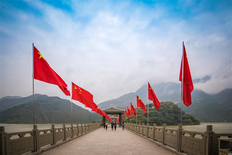 Fengjie Baidi City Wind and Rain Corridor Bridge in Chongqing, China Fengjie Baidi City Wind and Rain Corridor Bridge in Chongqing, China