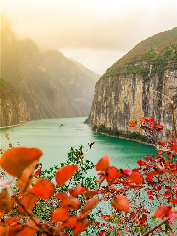 三峡红叶瞿塘峡 三峡红叶瞿塘峡