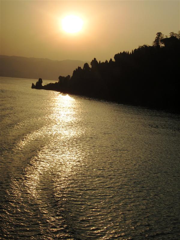 Sunset over the Three Gorges of the Yangtze River Sunset over the Three Gorges of the Yangtze River