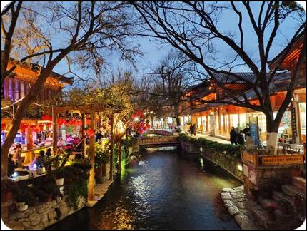 云南 麗江古城 夜景 冬季 劉鴻