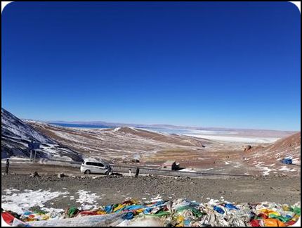 中国 西藏 纳木错景区远景 冬天 张敏
