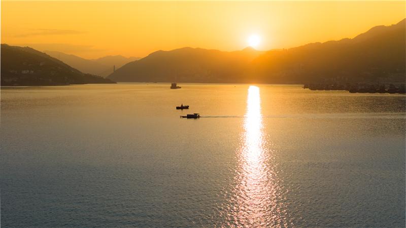 Three Gorges Fengjie Port Baotaping Pier Sunset Aerial Photography