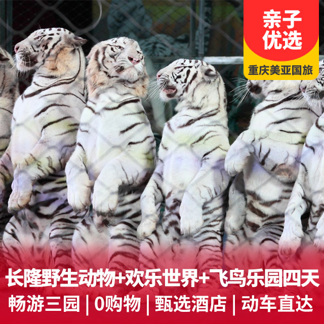 长隆野生动物园+欢乐世界 +水上乐园/飞鸟乐园双动4日游
