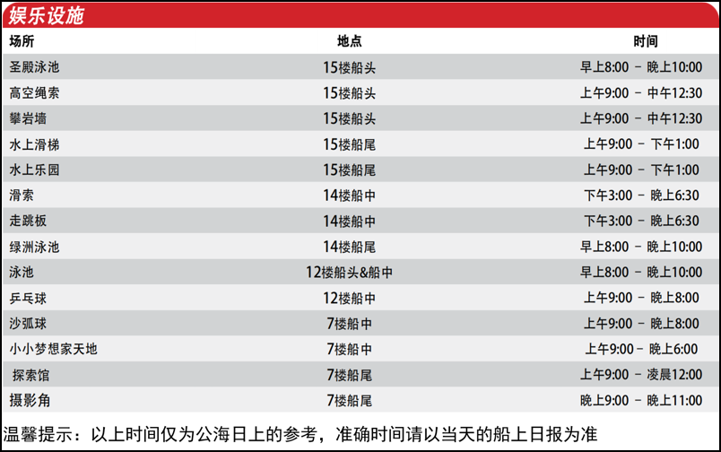 领航星号娱乐设施